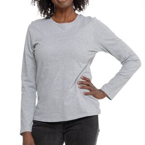 NATURAL SKIN Women’s Heather Gray Jael Organic Cotton T-Shirt - Long S…